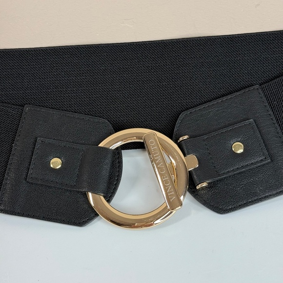 Vince Camuto Collection Black  Circle & Bar Interlocking Expandable Belt  L/XL - Picture 7 of 8